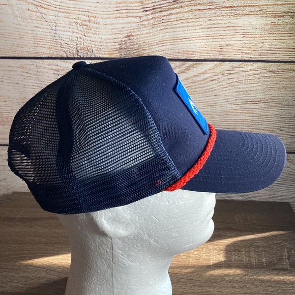 Mens Blue W/Red Rope Cobra Trucker Hat w/ Patch - Picture 3 of 8